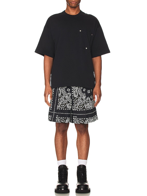 Sacai Bandana Print Shorts in Navy | FWRD