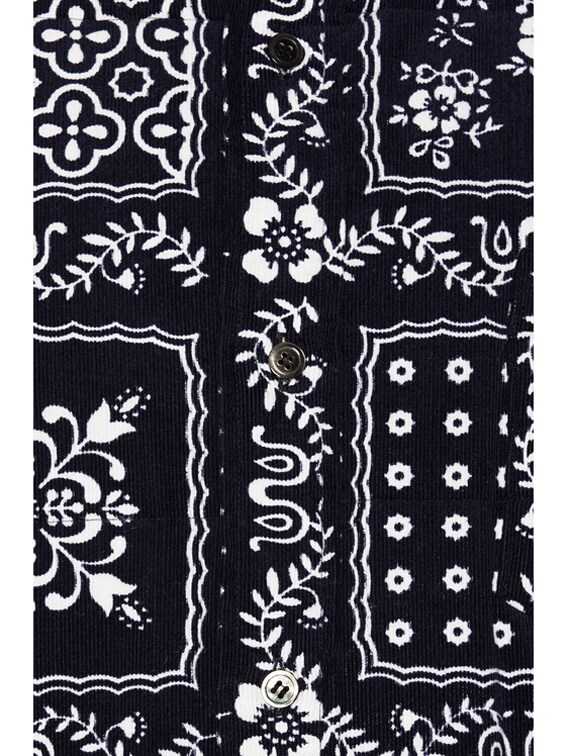 Sacai Reyn Spooner Shirt in Dark Navy & Off White | FWRD