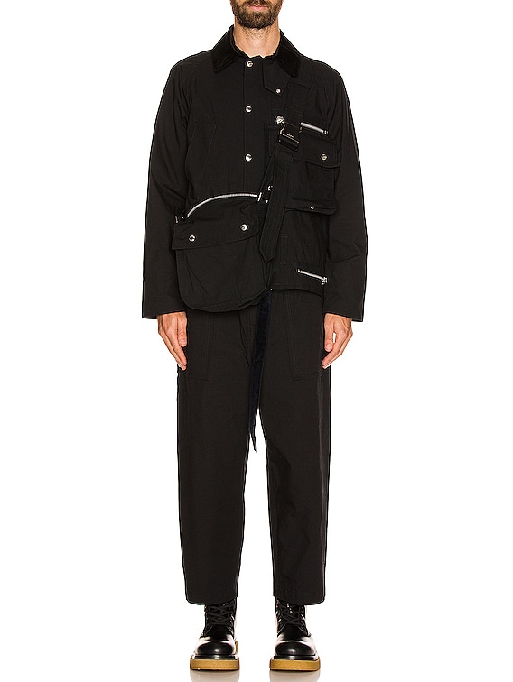 Sacai Cotton Oxford Blouson in Black | FWRD