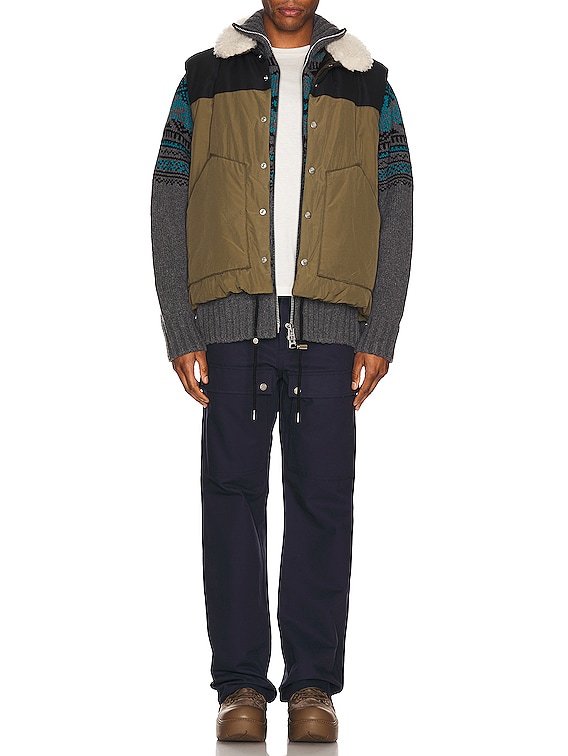 Padded x Geometric Knit Blouson