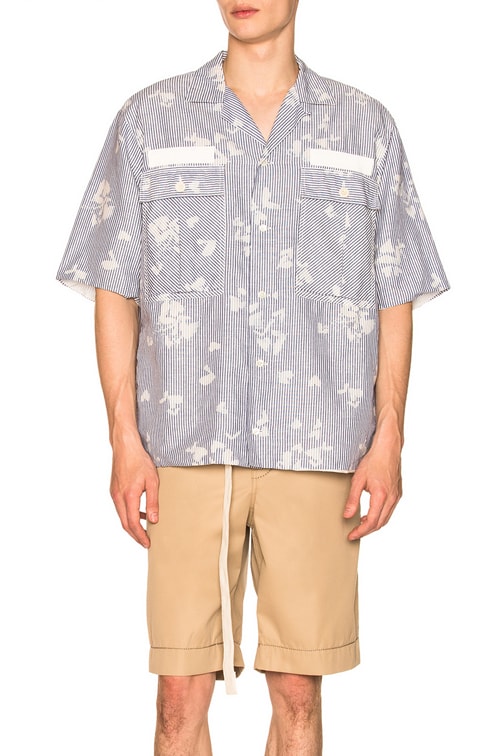 Sacai Bleach Heart Print in Stripe | FWRD