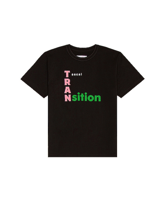 Sacai TRANsition T-Shirt in Black & Pink | FWRD