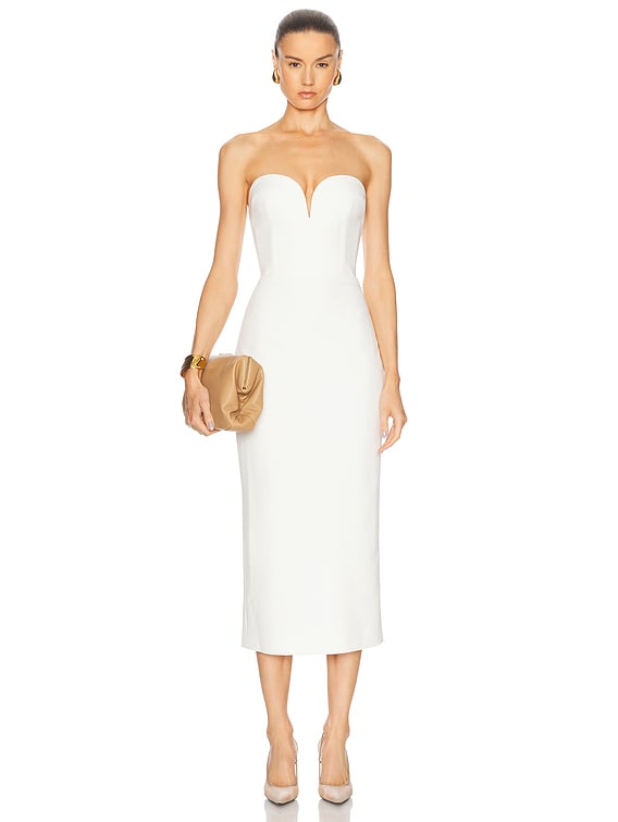 knee length dresses for ladies Colette Sweetheart Midi Dress in White main image 1