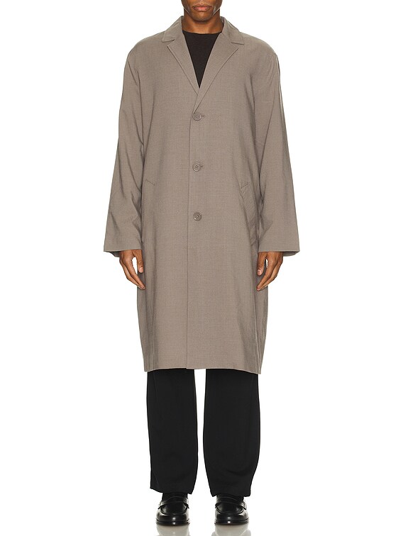 SATURDAYS NYC Daikanyama Wool Gabardine Coat in Taupe | FWRD