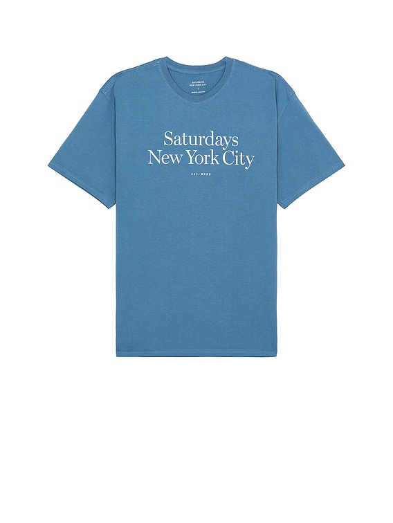 SATURDAYS NYC Miller Standard Short Sleeve Tee in Coronet Blue | FWRD
