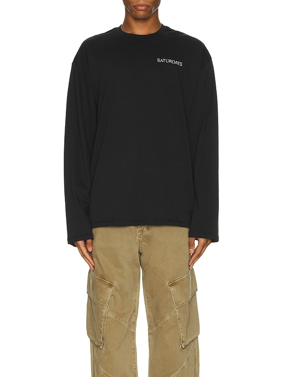 SATURDAYS NYC New York Brushed Relaxed Fit Long Sleeve Tee in