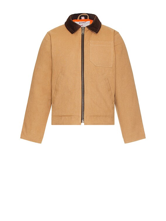 Schott Union Canvas Down Filled Jacket in Khaki | FWRD