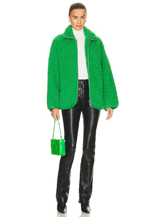 STAND STUDIO Azalea Faux Fur Jacket in Green | FWRD