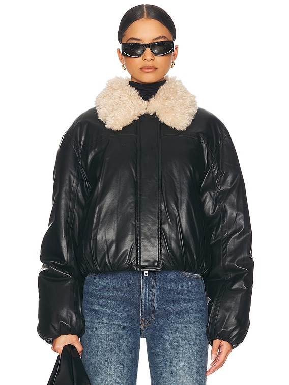 STAND STUDIO Fran Faux Leather Jacket in Black | FWRD