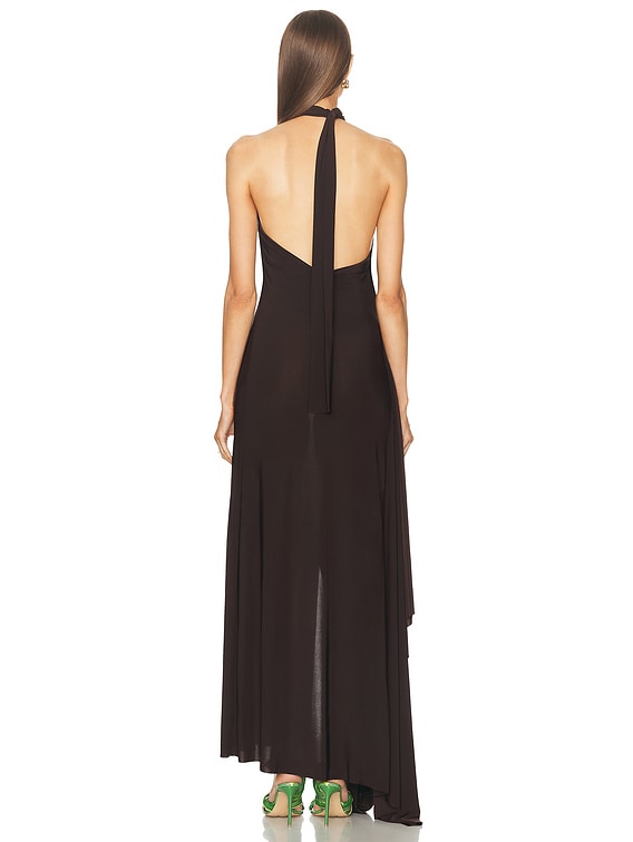 SIEDRES Ceyl Long Dress in Brown | FWRD SIEDRES Ceyl Long Dress in Brown | FWRD