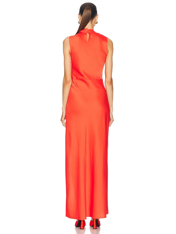 siedres red dress NENSI - Ruched mesh maxi dress