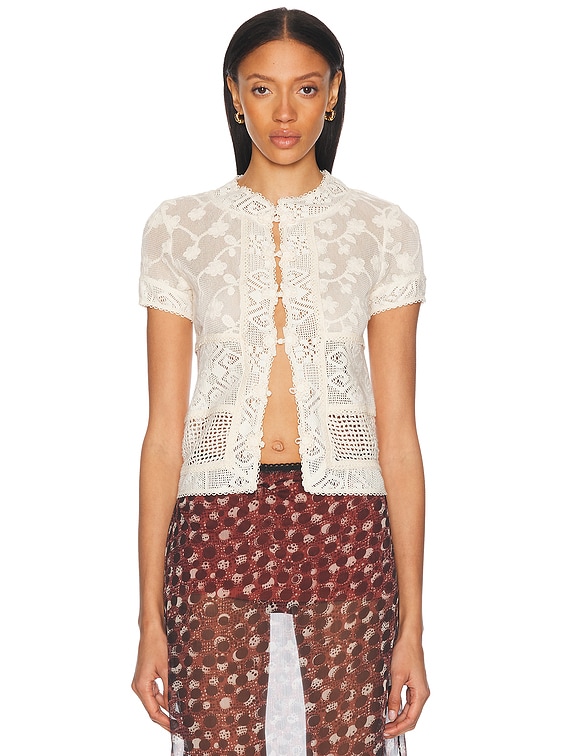 SIEDRES Syrine Top in Ecru | FWRD