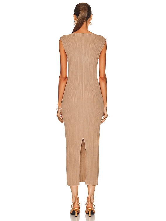 St. Agni Vas Pleat Knit Dress in Oak