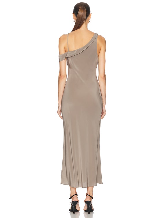 st agni silk drape dress St. Agni Silk Drape Dress in Slate