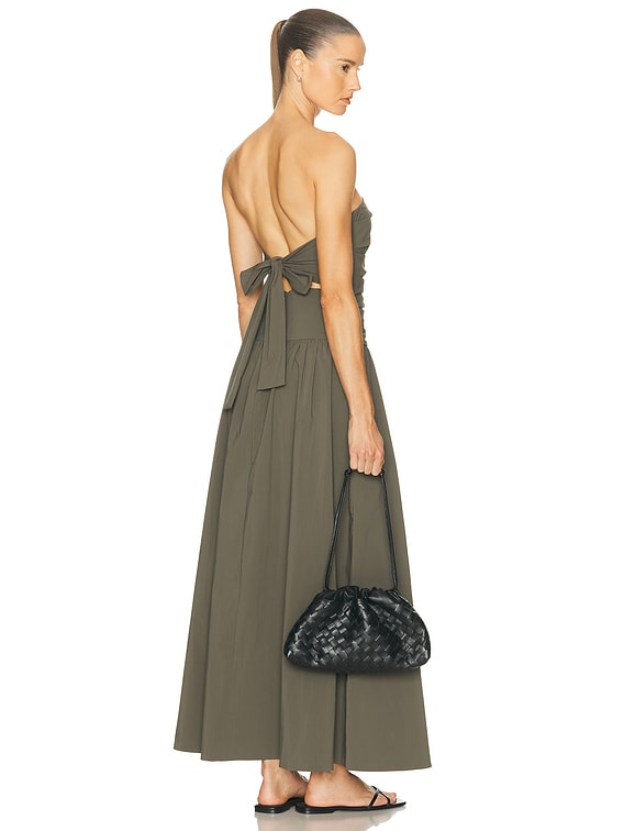 st agni green dress St. Agni Backless circle-hem Dress | Green
