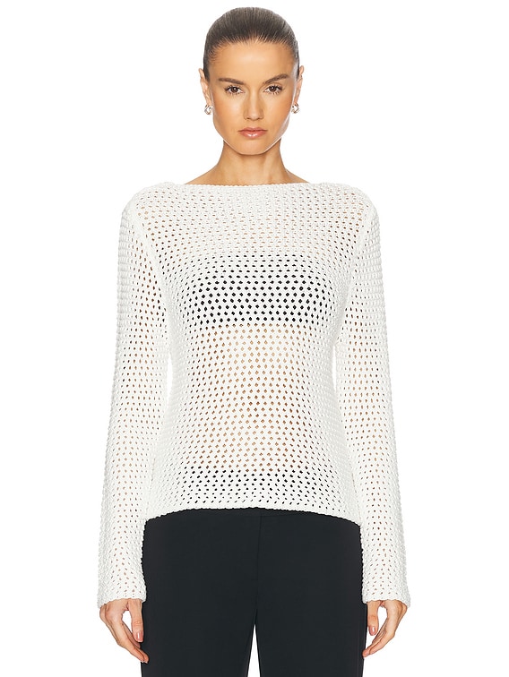 White crochet jumper hotsell