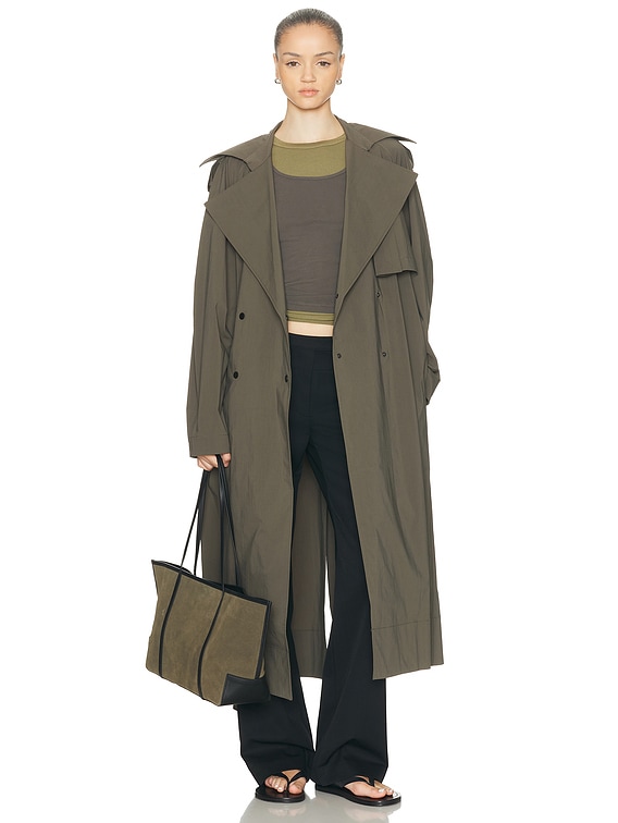 St. Agni Relaxed Trench Coat in Khaki | FWRD