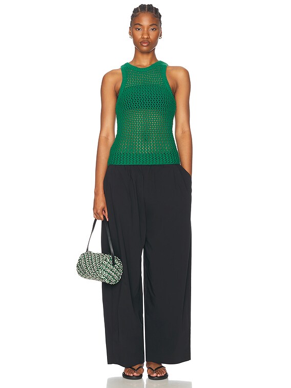 St. Agni Cotton Crochet Tank Top in Verde | FWRD