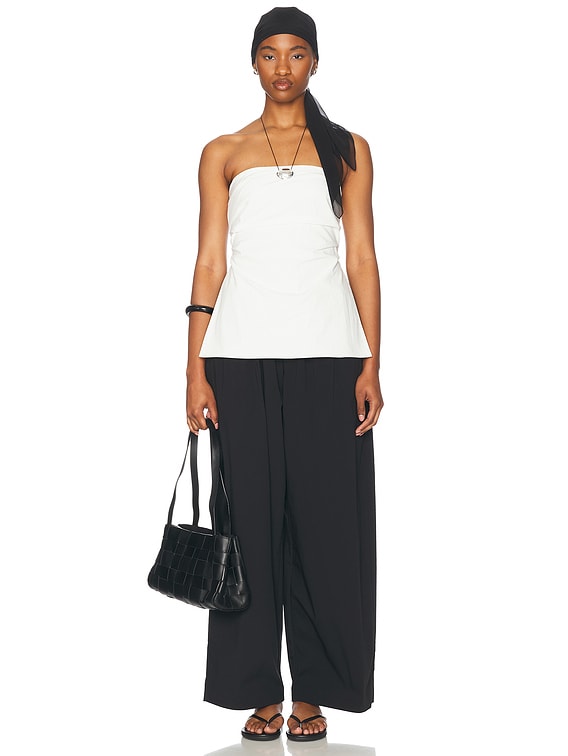 Agni Strapless Tie Back Top in Off White FWRD