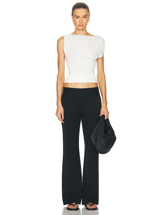 St. Agni Asymmetric Knit Top in Off White | FWRD