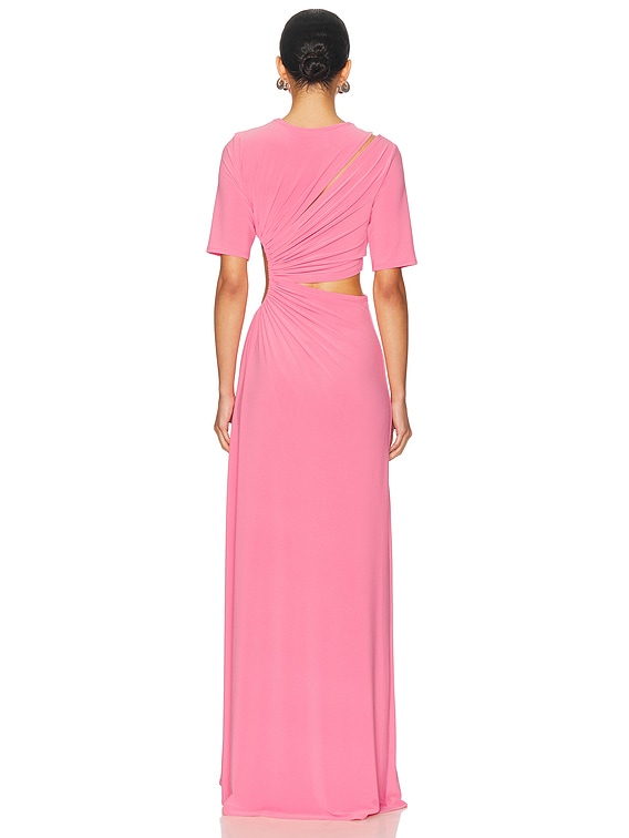 Gathered Slit Maxi Dress