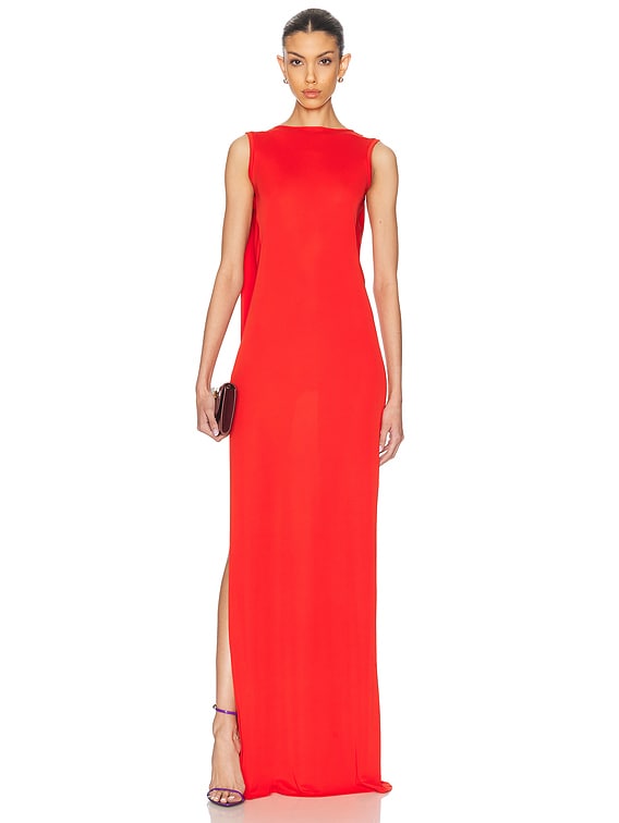 Floor Length Cowl Back Dress