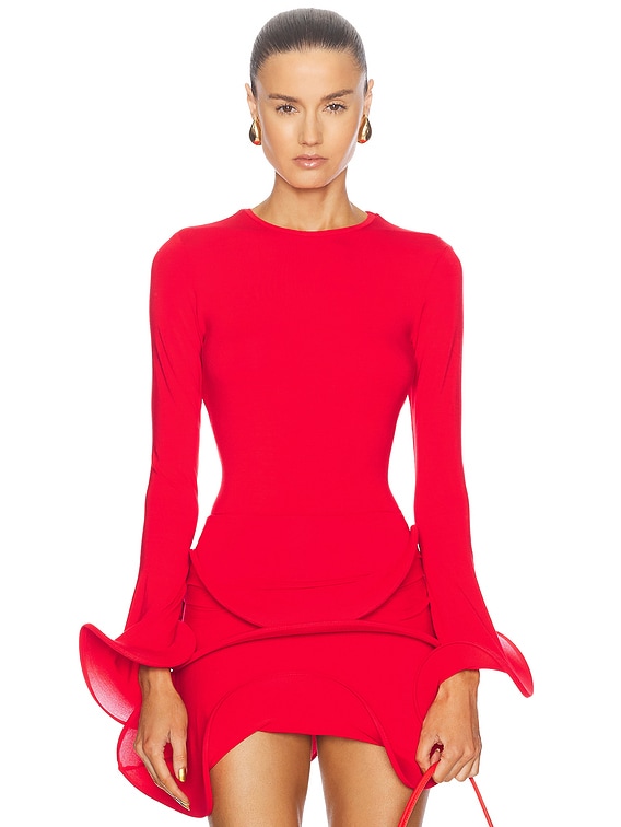 Wave Sleeve Top