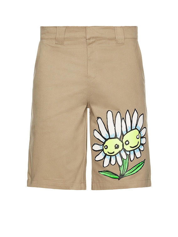 Sky High Farm Workwear Daisy Work Shorts in Sand | FWRD