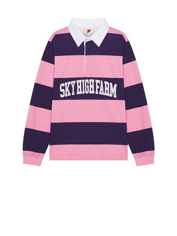 Sky High Farm Workwear Shf Rugby Polo in Pink Stripe | FWRD