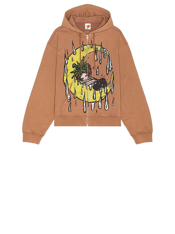 Sky High Farm Workwear Eri Zip Up Hoodie in Brown | FWRD