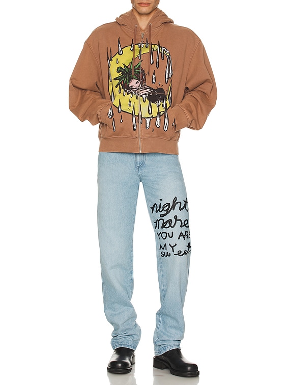 Sky High Farm Workwear Eri Zip Up Hoodie in Brown | FWRD