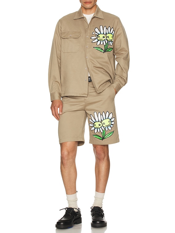 【SKY HIGH FARM WORKWEAR】SHF SAND Msize Sky High Farm Workwear Daisy Workshirt in Sand | FWRD