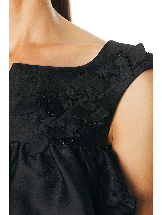 Shushu/Tong Notched Fluffy Sleeveless Top in Black | FWRD