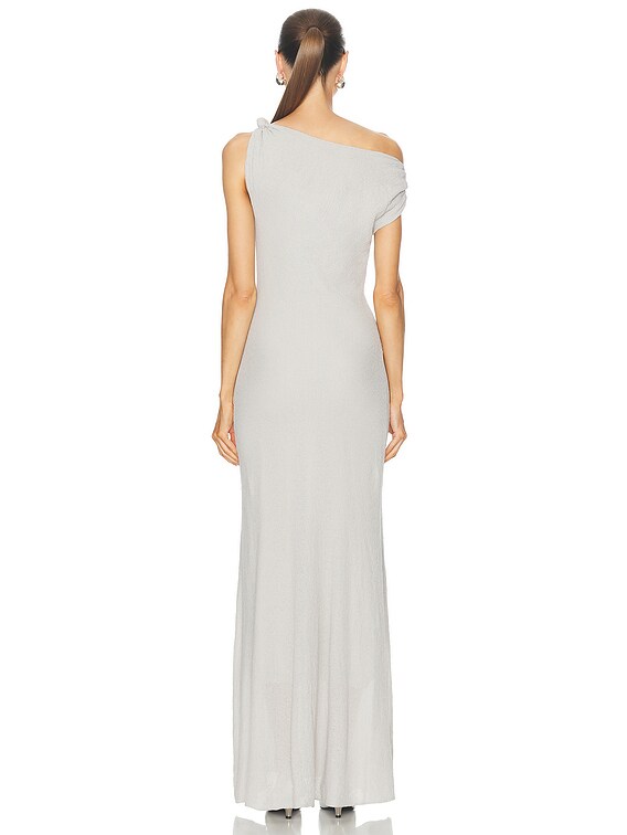 knee length dresses for ladies Soft Grey A-Line Midi Dress – Olvi's Lace main image 0
