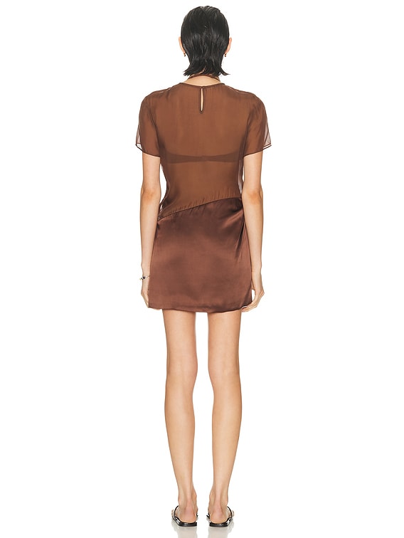 sir brown mini dress Sir the label sandrine tailored mini dress brown – ABC Dress Hire main image 1