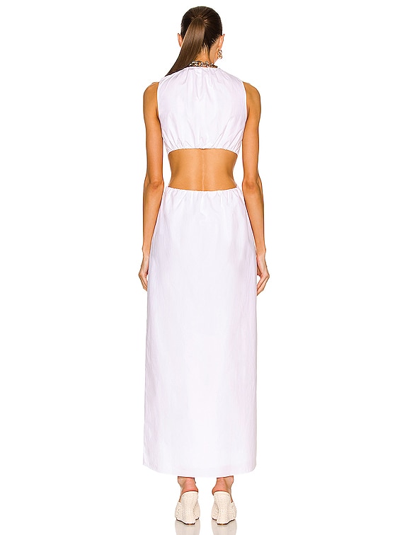 SIR. Anja Cut Out Midi Dress in Chalk White | FWRD