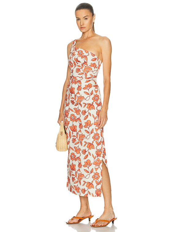 farm rio midi dress with sleeves Multicolor Heart Deco Long Sleeve Jersey Midi Dress