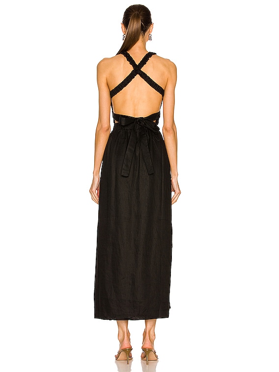 新品未使用　UNOF BACK CROSS DRESS SIR. Vilma Cross Back Gown in Black | FWRD