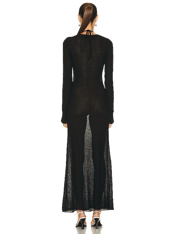 ★送料 関税込★elfelfelfarchives★LONG SLEEVE DRESS★ Seta T Women's Puff Long Sleeve Crewneck Knee Length Tie
