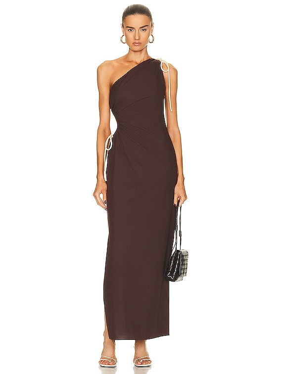 Brown One Shoulder Dress