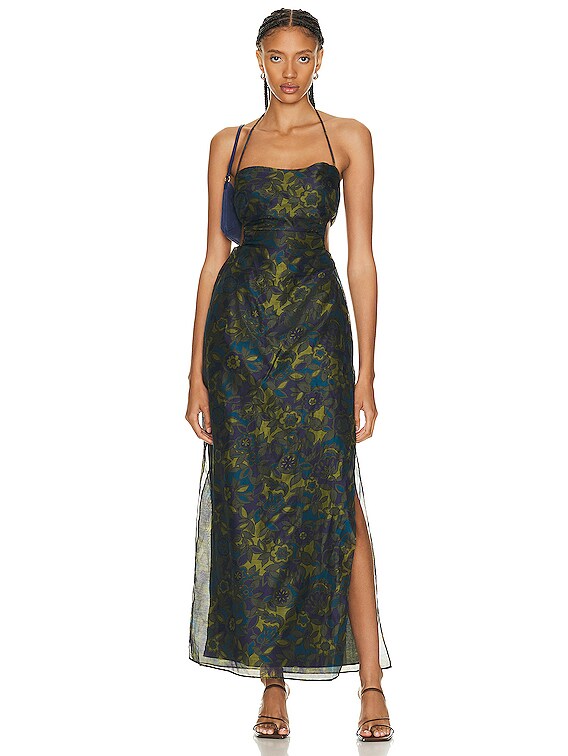 SIR. Valerio Tie Halter Dress in Jardin | FWRD