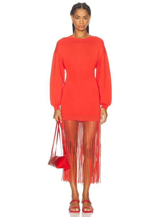 strapless open back dress Red Sequin Tassel Spaghetti Strap Dress – Victray main image 1