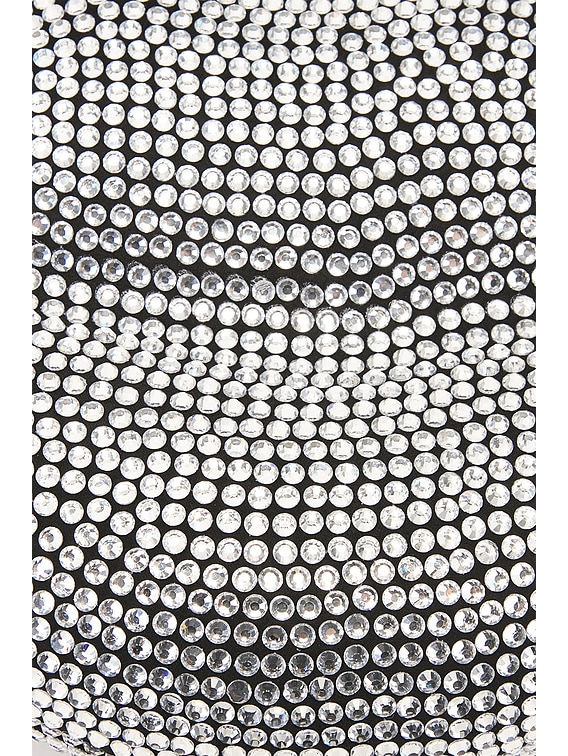 Crystal Lip Clutch in Black & Clear