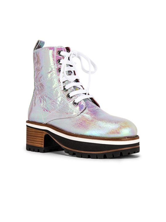 multi colored combat boots