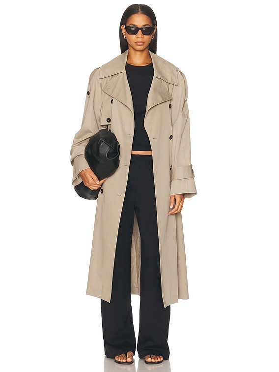 Skall Studio Mahsa Trenchcoat in Stone Moss | FWRD