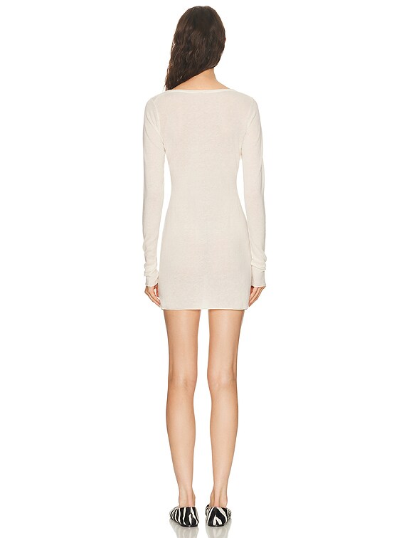 skims sheer knit mini dress Henley | Egret | White | Featherweight Cashmere | M | Medium Plum Noir