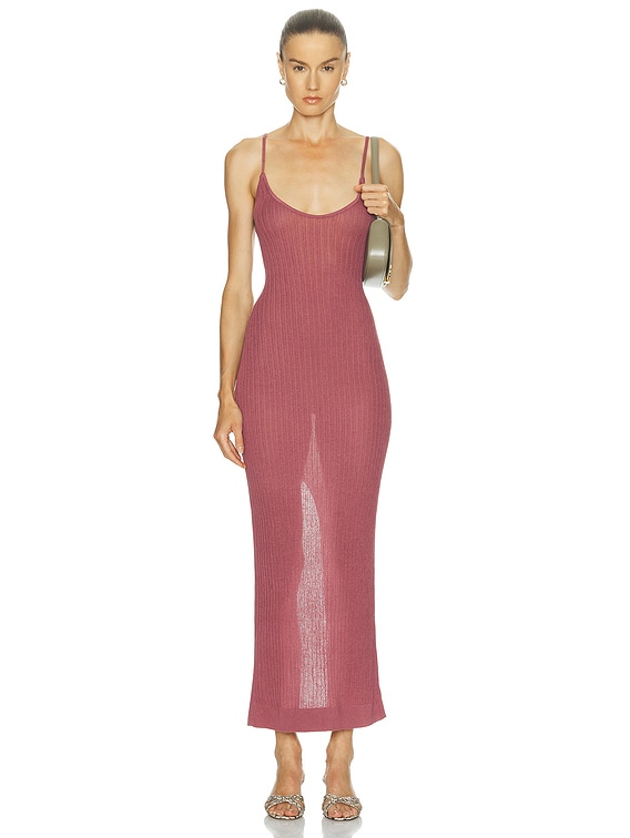 SKIMS Sheer Knit Midi Dress in Beet | FWRD