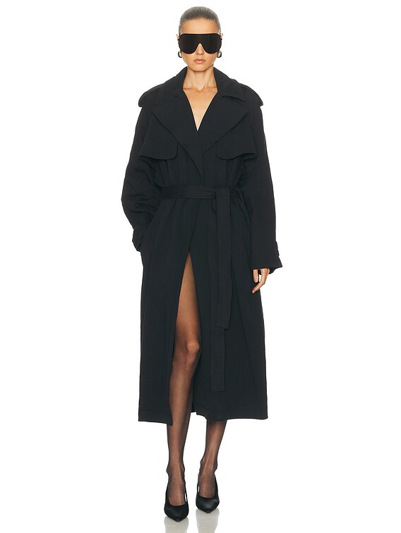 Boyfriend Fleece Trench Coat