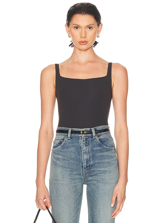 Skims ブラック タンクトップ ボディスーツ FITS EVERYBODY HIGH NECK BODYSUIT | ONYX