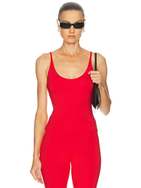 SKIMS Smooth Layers Skimpy Strap Cami Top in Carmine | FWRD
